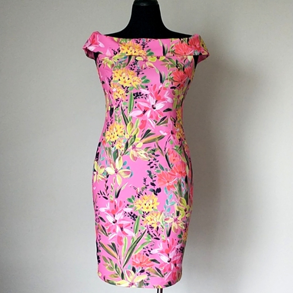 Floral Pink Sleeveless Dress - Picture 2 of 7